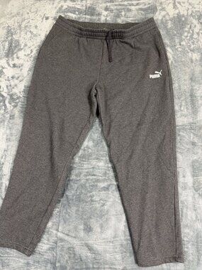 Puma Mens Gray Fleece Sweatpants 2XL Elastic Waistband